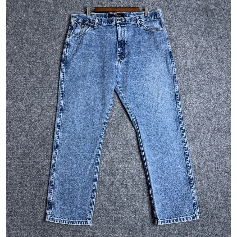 Wrangler George Strait Jeans Mens 38x30 Blue Cowboy Cut Original Fit Denim